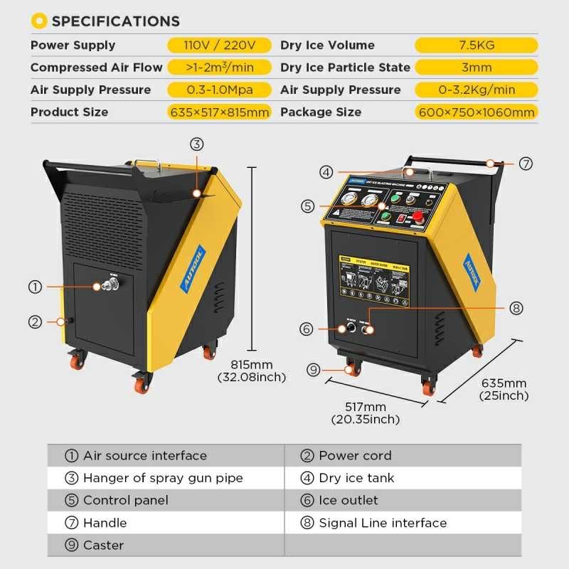 Установка для очистки сухим льдом Autool AUTOOL HTS709 launch thinkcar XTOOL OBDSTAR Avtel, Душанбе