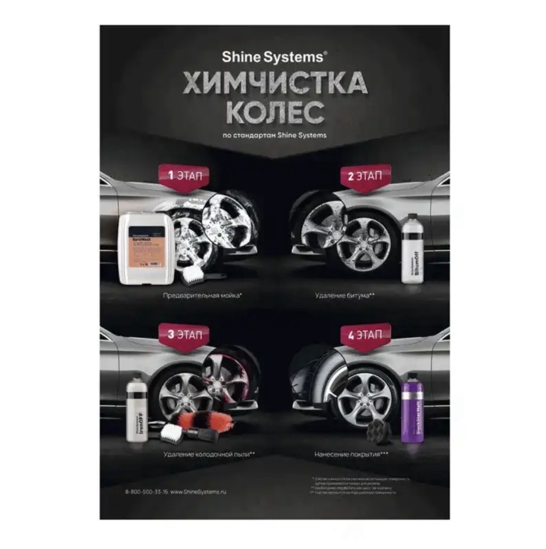 Бескислотный очиститель дисков с индикатором, 750 мл Shine Systems IronOFF, Душанбе